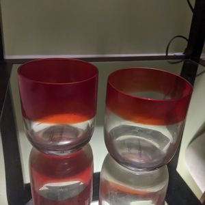 2 ANTHROPOLOGIE THISBE DOF DOUBLE OLD FASHIONED ABSTRACT SODA